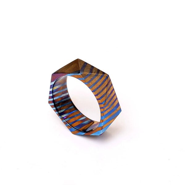 Handmade Custom Timascus Ring – Unique Titanium Damascus Wedding Band