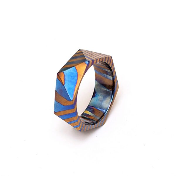 Handmade Custom Timascus Ring – Unique Titanium Damascus Wedding Band