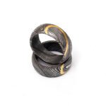 Custom Handmade Damascus Steel Ring Set with Beautiful Gift Box – Personalized Wedding & Anniversary Gift