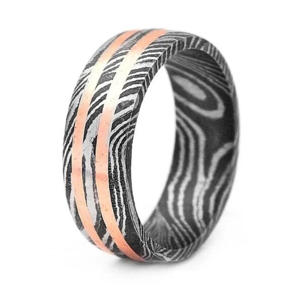 Custom Handmade Damascus Steel Ring with Beautiful Gift Box – Wedding, Personal & Anniversary Gift