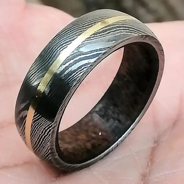 Custom Handmade Damascus Steel Ring with Beautiful Gift Box – Personalized Wedding & Anniversary Gift