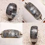Men's Damascus Steel Ring with Rustic Finish – Stylish Wedding Band with Forged Look