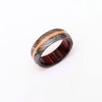 Handmade Damascus Steel Ring with Heart-Shaped Gift Box – Personalized Wedding & Anniversary Gift Set