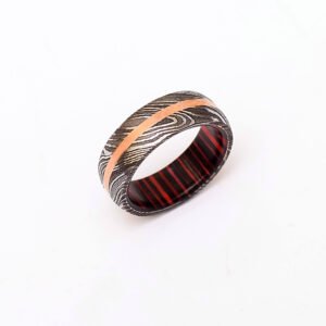 Handmade Damascus Steel Ring with Heart-Shaped Gift Box – Personalized Wedding & Anniversary Gift Set