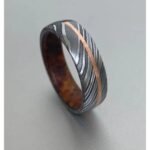 Custom Handmade Damascus Steel Ring Set with Beautiful Gift Box – Wedding, Personal & Anniversary Gift