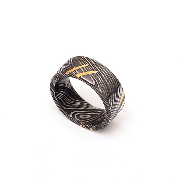 Custom Handmade Damascus Steel Ring with Beautiful Shaped Gift Box – Personalized Wedding & Anniversary Gift