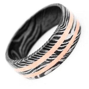 Custom Handmade Damascus Steel Ring with Beautiful Gift Box – Wedding, Personal & Anniversary Gift