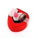 Handmade Damascus Steel Ring with Heart-Shaped Gift Box – Personalized Wedding & Anniversary Gift Set