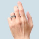 Men’s Damascus Steel Ring – Refined Forged Surface, Handmade Personalized Daily-Wear Ring & Anniversary Gift Set