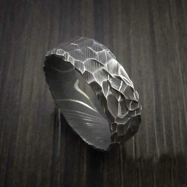 Custom Handmade Damascus Steel Ring with Beautiful Gift Box – Personalized Wedding & Anniversary Gift