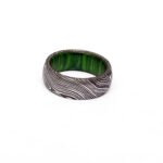 Custom Handmade Damascus Steel Wedding Ring with Gift Box – Personalized Anniversary Gift Set