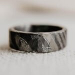 Damascus Steel Ring for Men – Handmade Traditional Forged Texture with Elegant Dark Finish