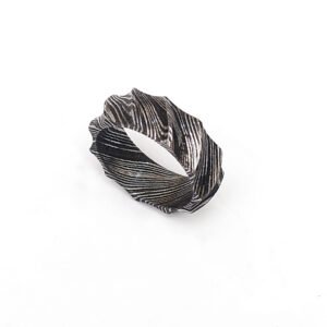 Custom Handmade Personalized Damascus Steel Ring with Beautiful Gift Box & Logo Option – Wedding & Anniversary Gift