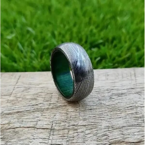 Custom Handmade Damascus Steel Ring with Beautiful Gift Box – Personalized Wedding & Anniversary Gift