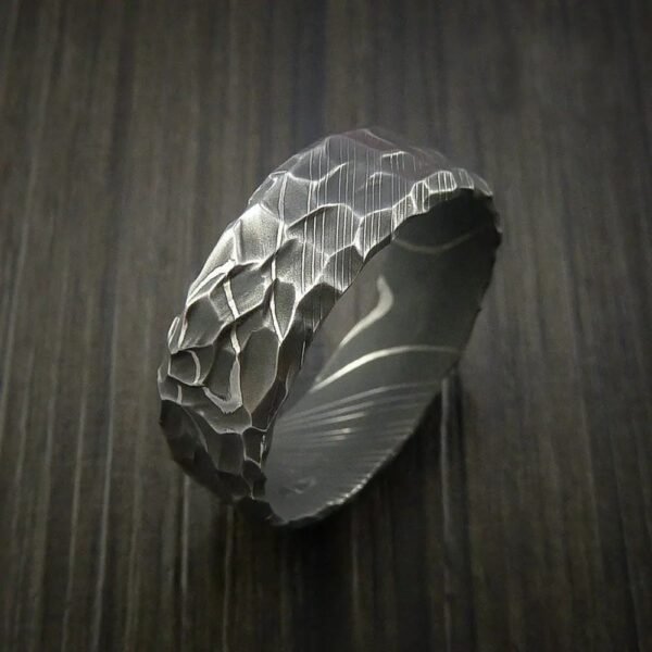 Custom Handmade Damascus Steel Ring with Beautiful Gift Box – Personalized Wedding & Anniversary Gift