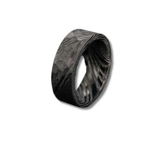 Handmade Damascus Steel Ring for Men – Vintage Pattern Wedding Band & Anniversary Gift Set