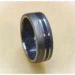 Handmade Men's Damascus Steel Ring – Dark Tone Forged Design Wedding Band