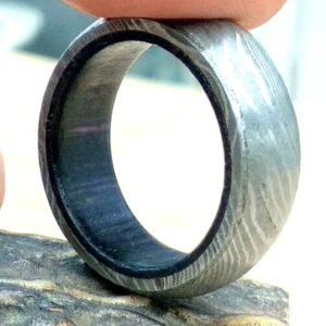 Custom Handmade Damascus Steel Ring with Beautiful Gift Box – Wedding & Anniversary Gift