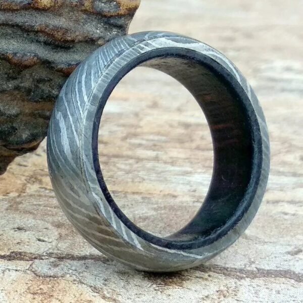 Custom Handmade Damascus Steel Ring with Beautiful Gift Box – Wedding & Anniversary Gift
