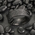 Handmade Damascus Steel Ring for Men – Vintage Pattern Wedding Band & Anniversary Gift Set