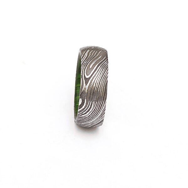 Custom Handmade Damascus Steel Wedding Ring with Gift Box – Personalized Anniversary Gift Set