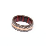 Handmade Damascus Steel Ring with Heart-Shaped Gift Box – Personalized Wedding & Anniversary Gift Set