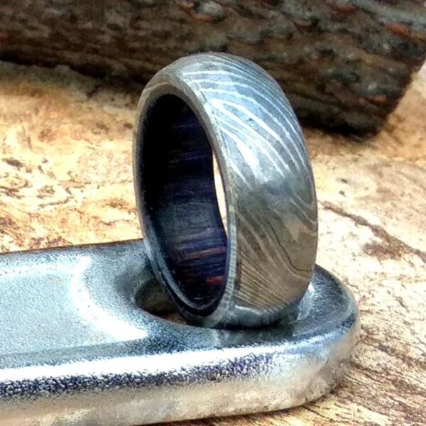 Custom Handmade Damascus Steel Ring with Beautiful Gift Box – Wedding & Anniversary Gift