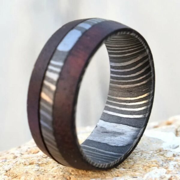 Custom Handmade Damascus Steel Ring with Beautiful Gift Box – Custom Wedding, Personal & Anniversary Gift