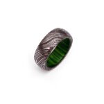 Custom Handmade Damascus Steel Wedding Ring with Gift Box – Personalized Anniversary Gift Set