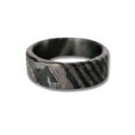 Damascus Steel Ring for Men – Handmade Traditional Forged Texture with Elegant Dark Finish