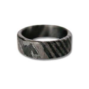 Damascus Steel Ring for Men – Handmade Traditional Forged Texture with Elegant Dark Finish