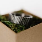 Damascus Steel Ring for Men – Handmade Traditional Forged Texture with Elegant Dark Finish