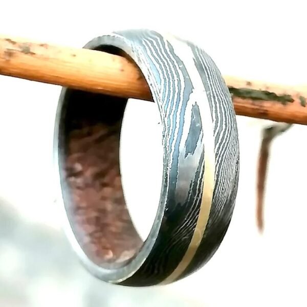 Custom Handmade Damascus Steel Ring with Beautiful Gift Box – Personalized Wedding & Anniversary Gift