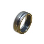 Handmade Men's Damascus Steel Ring – Dark Tone Forged Design Wedding Band
