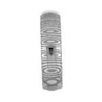 Damascus Steel Men's Wedding Band Ring with Wood Inlay – Handmade Personalized Anniversary Gift Set