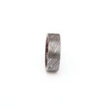Custom Handmade Damascus Steel Ring with Wood Inlay Gift Box