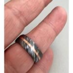 Custom Handmade Damascus Steel Ring Set with Beautiful Gift Box – Wedding, Personal & Anniversary Gift