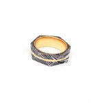 Custom Handmade Damascus Steel Ring Gift Set – Personalized Gift Box, Wedding & Anniversary Gift, Custom Logo Option