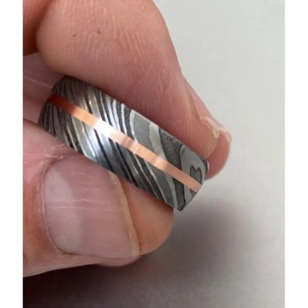 Custom Handmade Damascus Steel Ring Set with Beautiful Gift Box – Wedding, Personal & Anniversary Gift