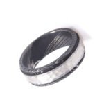 Men’s Damascus Steel Wedding Band – Unique Steel Grain Pattern, Handmade Modern Craftsmanship, Personalized Anniversary Gift Set