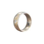 Men's Damascus Steel Band Ring – Personalized Handmade Gift Set with Unique Forged Wave Texture