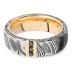 Men’s Damascus Steel Ring – Refined Forged Surface, Handmade Personalized Daily-Wear Ring & Anniversary Gift Set