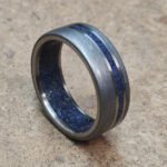 Handmade Men's Damascus Steel Ring – Dark Tone Forged Design Wedding Band