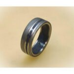 Handmade Men's Damascus Steel Ring – Dark Tone Forged Design Wedding Band