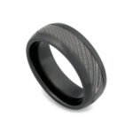 Men’s Damascus Steel Ring – Clean-Line Design with Authentic Forged Character, Handmade Personalized Anniversary Gift Set
