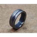 Handmade Men's Damascus Steel Ring – Dark Tone Forged Design Wedding Band